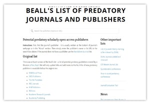 Beall’s List (Scholarly Open-Access)